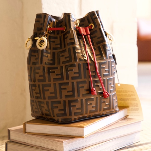 Fendi Mon Tresor Embossed Leather Small Bucket Bag - Picture 1 of 10